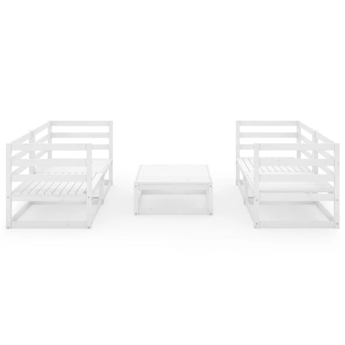 Set Divani da Giardino 5 pz Bianco in Legno Massello di Pino cod mxl 47727