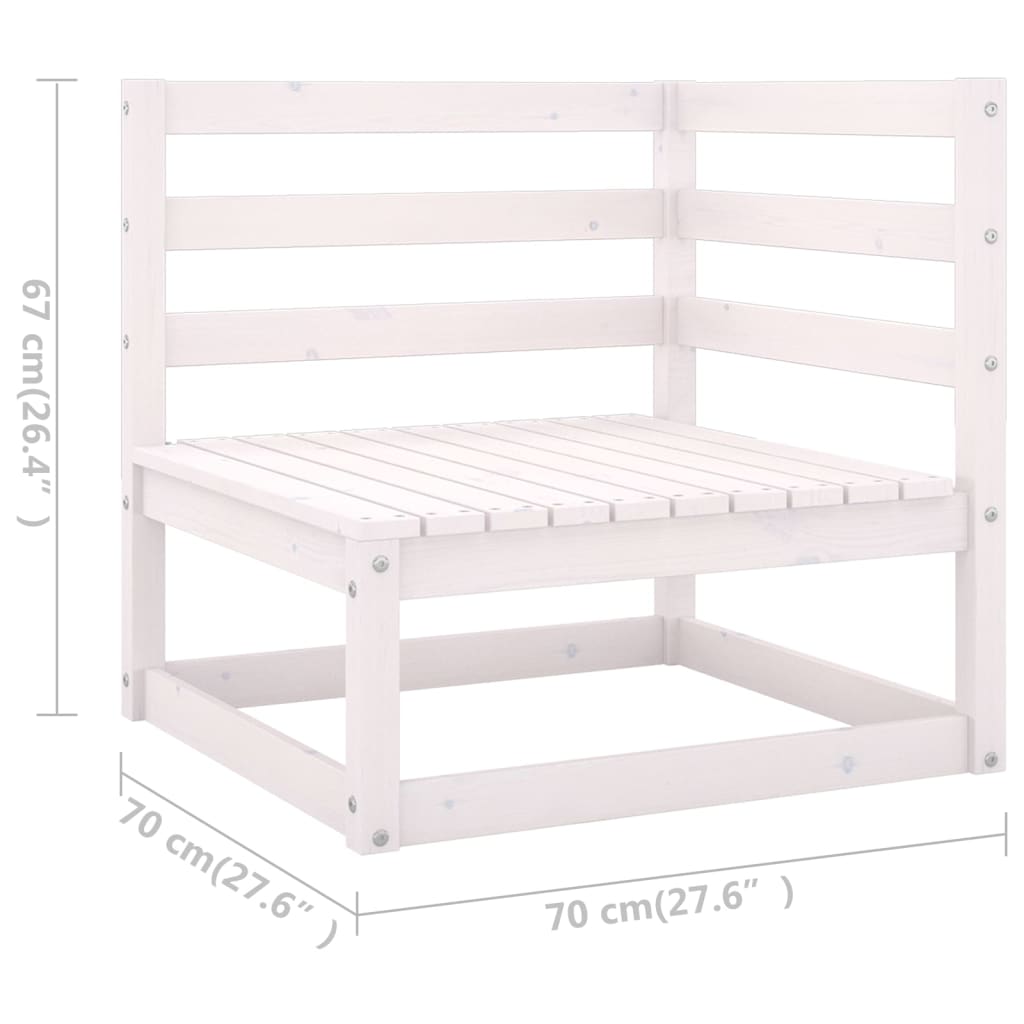 Set Divani da Giardino 5 pz Bianco in Legno Massello di Pino cod mxl 47727