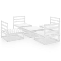 Set Divani da Giardino 5 pz Bianco in Legno Massello di Pino cod mxl 44107