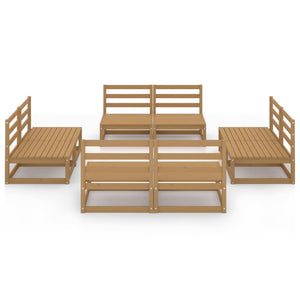 Set Divani da Giardino 8 pz Miele in Legno Massello di Pino cod mxl 37693