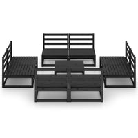 Set Divani da Giardino 9 pz Nero in Legno Massello di Pino cod mxl 37696