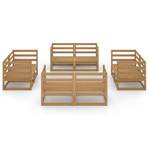 Set Divani da Giardino 8 pz Miele in Legno Massello di Pino 3075287