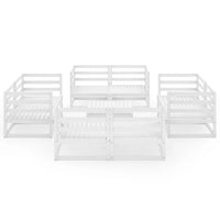 Set Divani da Giardino 9 pz Bianco in Legno Massello di Pino cod mxl 37707