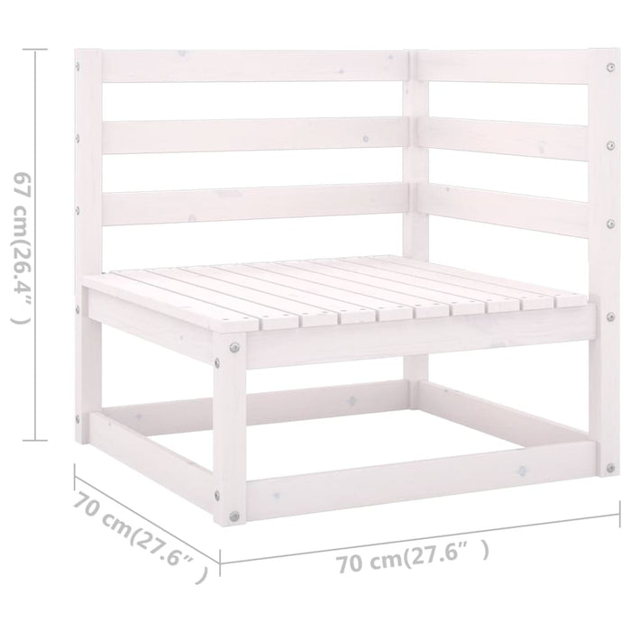 Set Divani da Giardino 9 pz Bianco in Legno Massello di Pino cod mxl 37707