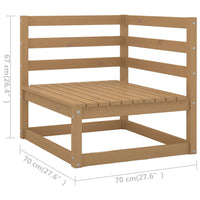 Divano da Giardino a 3 Posti Miele in Legno Massello di Pino 3075322