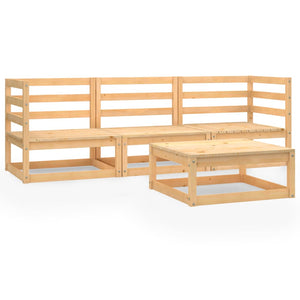 Set Divani da Giardino 4 pz in Legno Massello di Pino cod mxl 42687