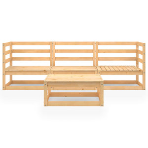 Set Divani da Giardino 4 pz in Legno Massello di Pino cod mxl 42687