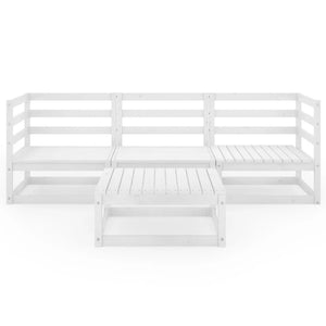 Set Divani da Giardino 4 pz Bianco in Legno Massello di Pino 3075325