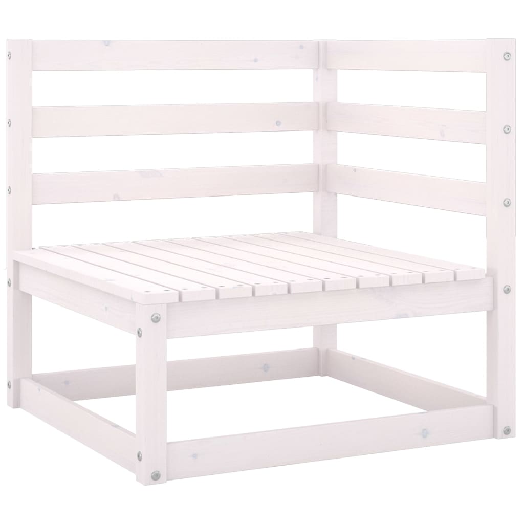 Set Divani da Giardino 4 pz Bianco in Legno Massello di Pino 3075325