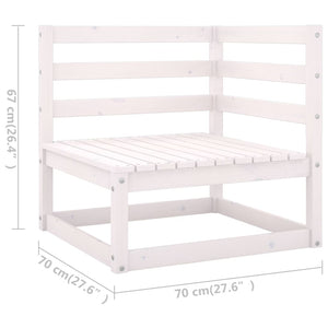 Set Divani da Giardino 4 pz Bianco in Legno Massello di Pino 3075325