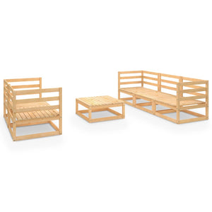 Set Divani da Giardino 6 pz in Legno Massello di Pino cod mxl 42684