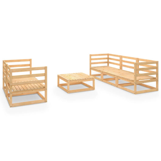 Set Divani da Giardino 6 pz in Legno Massello di Pino cod mxl 42684