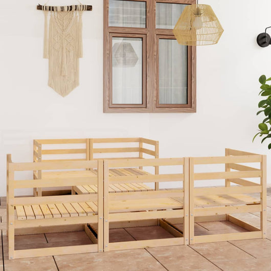 Set Divani da Giardino 6 pz in Legno Massello di Pino cod mxl 42684