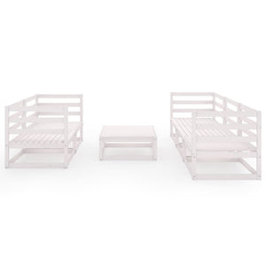 Set Divani da Giardino 6 pz Bianco in Legno Massello di Pino 3075330