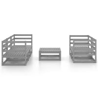 Set Divani da Giardino 6 pz Grigio in Legno Massello di Pino 3075331