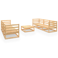 Set Divani da Giardino 7 pz in Legno Massello di Pino cod mxl 41579