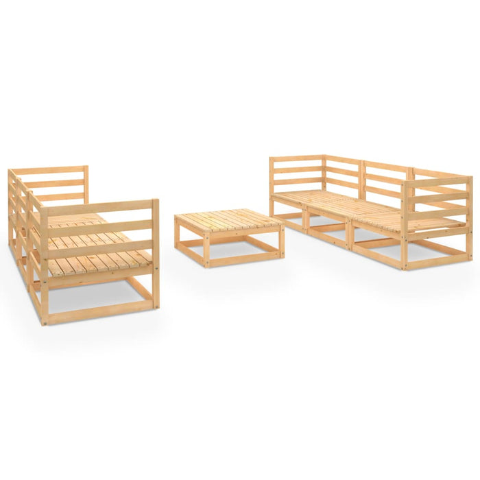 Set Divani da Giardino 7 pz in Legno Massello di Pino cod mxl 41579