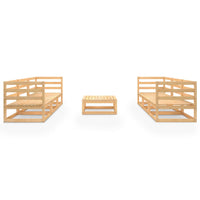 Set Divani da Giardino 7 pz in Legno Massello di Pino cod mxl 41579