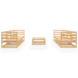 Set Divani da Giardino 7 pz in Legno Massello di Pino cod mxl 41579