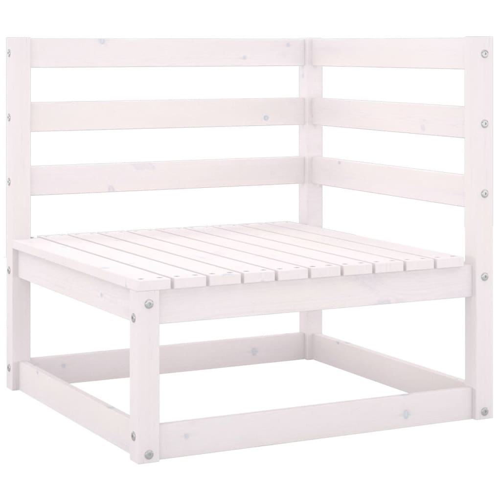 Set Divani da Giardino 7 pz Bianco in Legno Massello di Pino 3075335