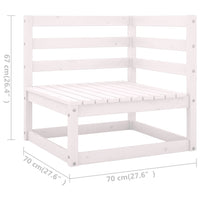 Set Divani da Giardino 7 pz Bianco in Legno Massello di Pino 3075335