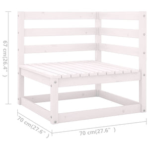 Set Divani da Giardino 7 pz Bianco in Legno Massello di Pino 3075335