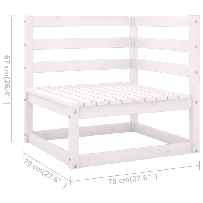 Set Divani da Giardino 7 pz Bianco in Legno Massello di Pino 3075335