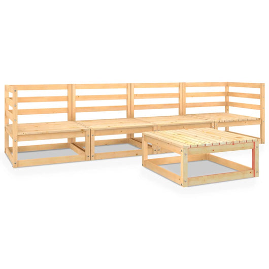 Set Divani da Giardino 5 pz in Legno Massello di Pino cod mxl 40678