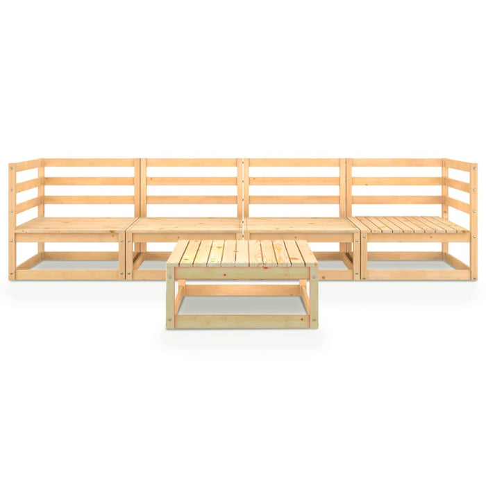 Set Divani da Giardino 5 pz in Legno Massello di Pino 3075364