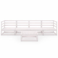 Set Divani da Giardino 5 pz Bianco in Legno Massello di Pino 3075365