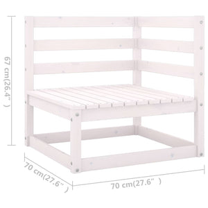 Set Divani da Giardino 5 pz Bianco in Legno Massello di Pino 3075365