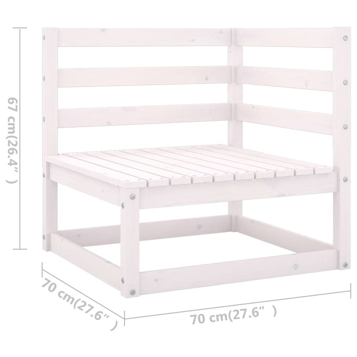 Set Divani da Giardino 5 pz Bianco in Legno Massello di Pino 3075365