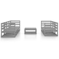 Set Divani da Giardino 8 pz Grigio in Legno Massello di Pino 3075371