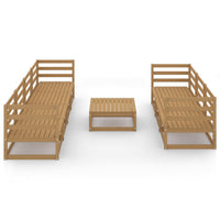 Set Divani da Giardino 8 pz Miele in Legno Massello di Pino 3075372