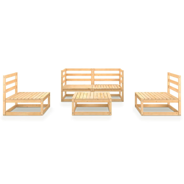 Set Divani da Giardino 5 pz in Legno Massello di Pino cod mxl 36309