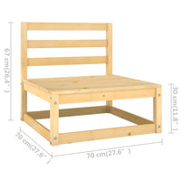 Set Divani da Giardino 6 pz in Legno Massello di Pino 3075399