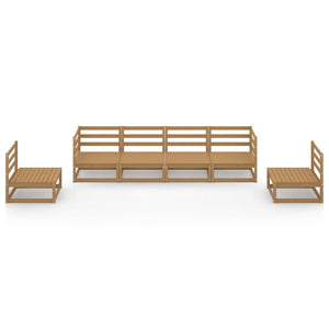 Set Divani da Giardino 6 pz Miele in Legno Massello di Pino 3075402