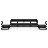 Set Divani da Giardino 6 pz Nero in Legno Massello di Pino cod mxl 36327