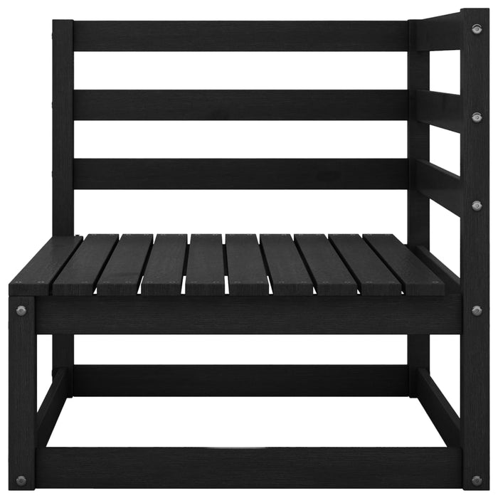 Set Divani da Giardino 6 pz Nero in Legno Massello di Pino 3075403