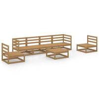 Set Divani da Giardino 7 pz Miele in Legno Massello di Pino cod mxl 36331