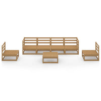 Set Divani da Giardino 7 pz Miele in Legno Massello di Pino 3075407