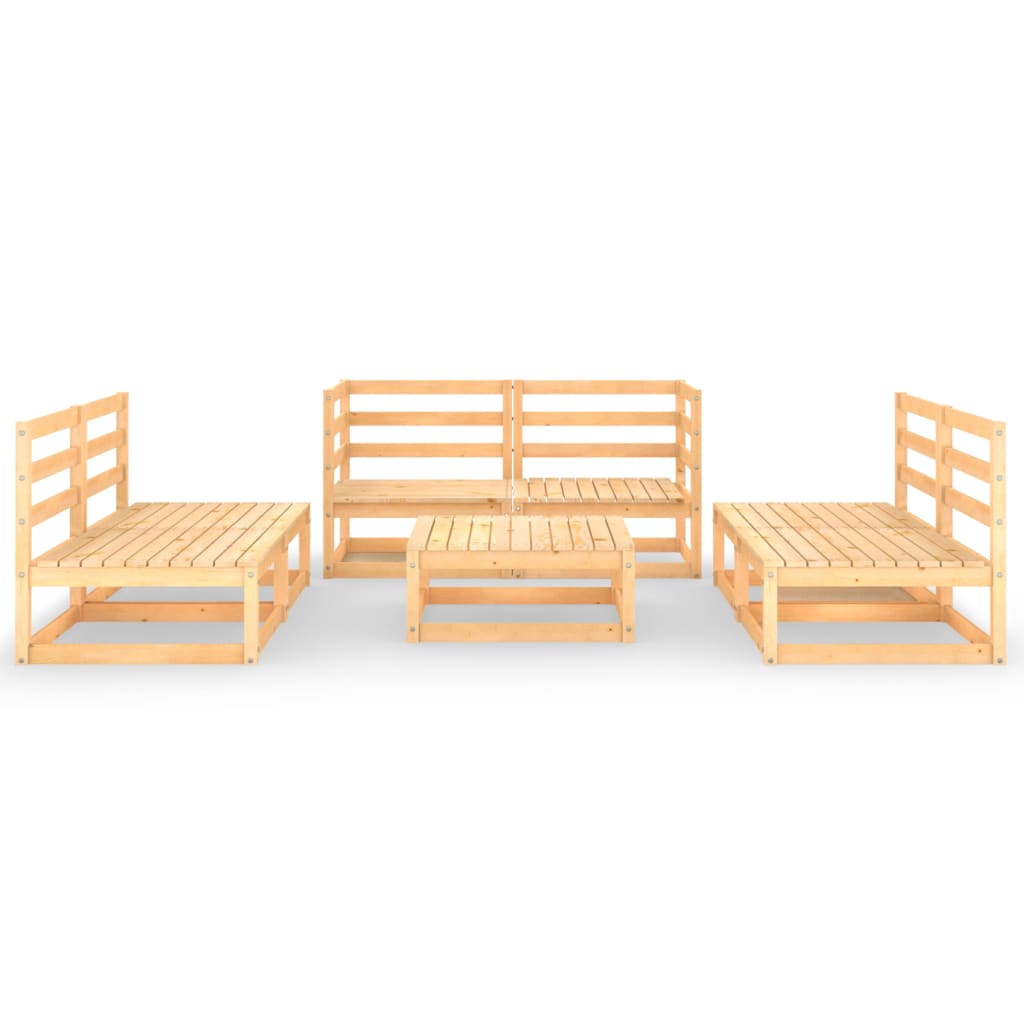 Set Divani da Giardino 7 pz in Legno Massello di Pino 3075414