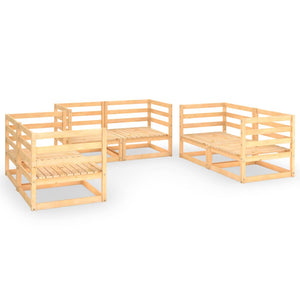 Set Divani da Giardino 6 pz in Legno Massello di Pino cod mxl 49535