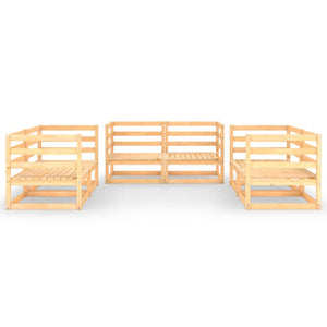 Set Divani da Giardino 6 pz in Legno Massello di Pino cod mxl 49535