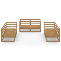 Set Divani da Giardino 6 pz Miele in Legno Massello di Pino 3075442