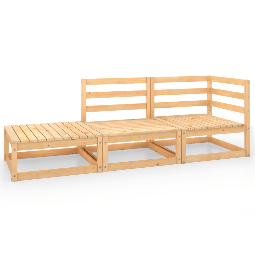 Set Divani da Giardino 3 pz in Legno Massello di Pino cod mxl 53027