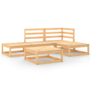 Set Divani da Giardino 5 pz in Legno Massello di Pino cod mxl 51089