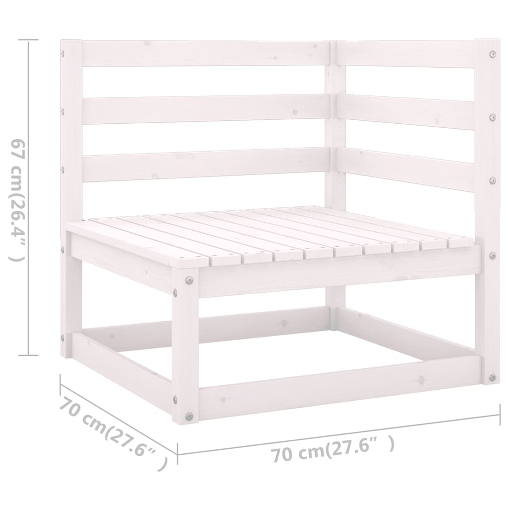 Set Divani da Giardino 5 pz Bianco in Legno Massello di Pino 3075480