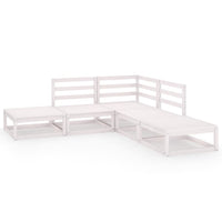 Set Divani da Giardino 5 pz Bianco in Legno Massello di Pino 3075495