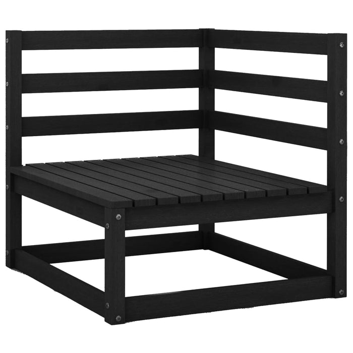 Set Divani da Giardino 5 pz Nero in Legno Massello di Pino 3075498